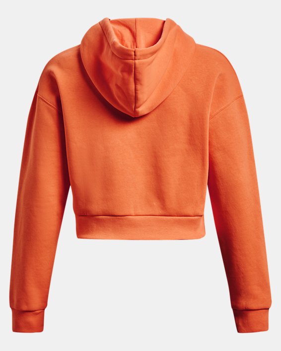 Women's UA Essential Fleece Playback Full-Zip Hoodie, Orange, pdpMainDesktop image number 5